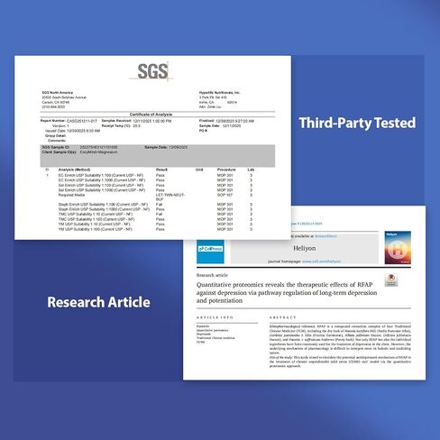 أكسيد المغنيسيوم والجليسينات قوة إضافية، مكمل طبيعي للمساعدة على النوم إيزي مايند، عالي الامتصاص، نوم مريح واسترخاء، انخفاض الكورتيزول، طبيعي لطيف، خالي من الميلاتونين، 60 كبسولة in Kuwait