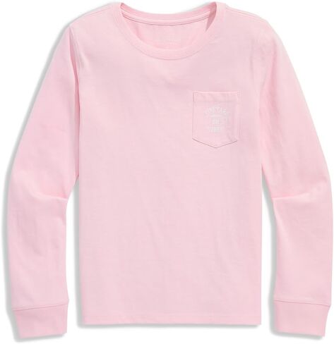 Vineyard Vines Girls Vv98 Football Long Sleeve Pocket Tee (Little Kid/Big Kid) in Saudi Arabia