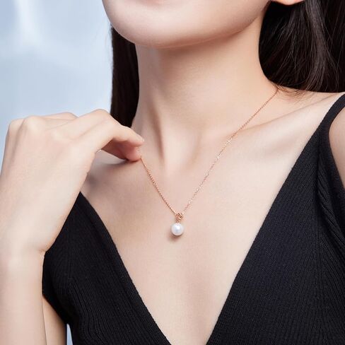 18K Gold Pendant for Women Pearl Pendants Teardrop Charm Simple Drop Cultured Freshwater Pearls Charms Layered Trendy Bead Fashion Minimalist Tiny Beads Solid Gold Gift Wedding Birthday Anniversary in Saudi Arabia