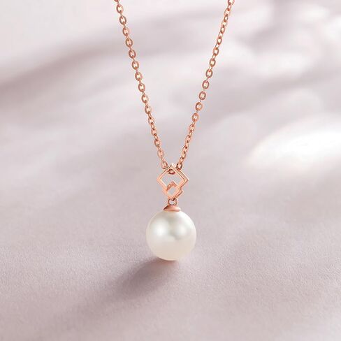 18K Gold Pendant for Women Pearl Pendants Teardrop Charm Simple Drop Cultured Freshwater Pearls Charms Layered Trendy Bead Fashion Minimalist Tiny Beads Solid Gold Gift Wedding Birthday Anniversary in Saudi Arabia