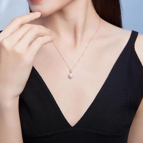 18K Gold Pendant for Women Pearl Pendants Teardrop Charm Simple Drop Cultured Freshwater Pearls Charms Layered Trendy Bead Fashion Minimalist Tiny Beads Solid Gold Gift Wedding Birthday Anniversary in Saudi Arabia