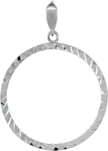 Sterling Silver Diamond Cut Half Dollar Bezel 30 mm Coins Prong Back 50 Cent Coin NOT Included in Saudi Arabia