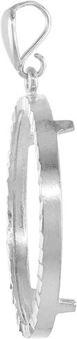Sterling Silver Diamond Cut Half Dollar Bezel 30 mm Coins Prong Back 50 Cent Coin NOT Included in Saudi Arabia