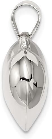 925 Sterling Silver Puffed Heart Charm Pendant (L- 0.87 Inch, W- 0.71 Inch) in Saudi Arabia