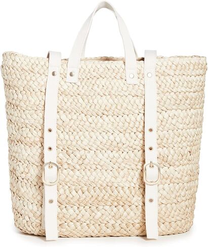 L*Space Summer Days Backpack for Women, Large Straw Travel Bag, Lined Backpack and Adjustable Back Straps, 100% Corn Husk in Saudi Arabia