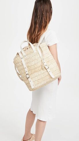 L*Space Summer Days Backpack for Women, Large Straw Travel Bag, Lined Backpack and Adjustable Back Straps, 100% Corn Husk in Saudi Arabia