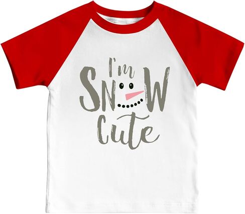 Toddler Christmas Shirts for Kids Cute Snowman Raglan T-Shirts Boys Girls Patchwork Xmas Holiday Tee in Saudi Arabia