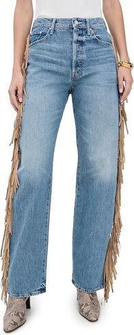 MOTHER Women's Fringe Half Pipe Button Sneak Jeans in Saudi Arabia