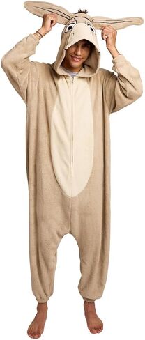 Bioworld Shrek Donkey Adult Long Sleeve Hooded Kigurumi Cosplay Onesie Costume Suit in Saudi Arabia