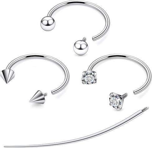 F136 Titanium 20/18/16/14g 8/10/12mm Horseshoe Nose Lip Septum Piercings Rings Cartilage Helix Tragus Daith Earrings Jewelry for Women Men in Saudi Arabia