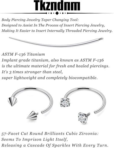F136 Titanium 20/18/16/14g 8/10/12mm Horseshoe Nose Lip Septum Piercings Rings Cartilage Helix Tragus Daith Earrings Jewelry for Women Men in Saudi Arabia