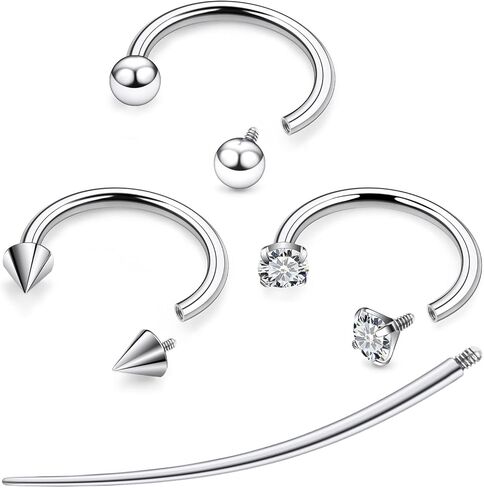 F136 Titanium 20/18/16/14g 8/10/12mm Horseshoe Nose Lip Septum Piercings Rings Cartilage Helix Tragus Daith Earrings Jewelry for Women Men in Saudi Arabia