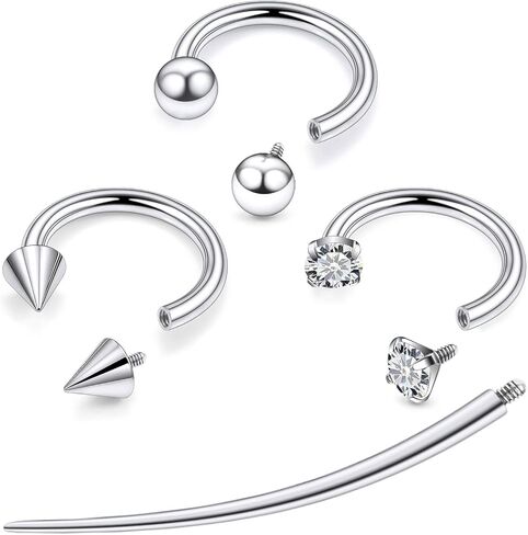 F136 Titanium 20/18/16/14g 8/10/12mm Horseshoe Nose Lip Septum Piercings Rings Cartilage Helix Tragus Daith Earrings Jewelry for Women Men in Saudi Arabia