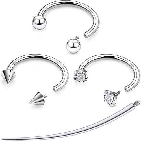 F136 Titanium 20/18/16/14g 8/10/12mm Horseshoe Nose Lip Septum Piercings Rings Cartilage Helix Tragus Daith Earrings Jewelry for Women Men in Saudi Arabia