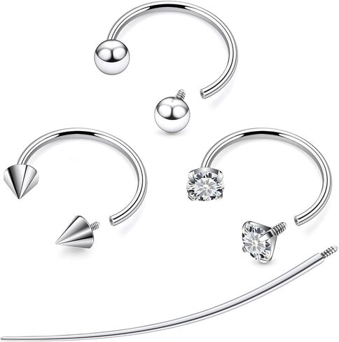 F136 Titanium 20/18/16/14g 8/10/12mm Horseshoe Nose Lip Septum Piercings Rings Cartilage Helix Tragus Daith Earrings Jewelry for Women Men in Saudi Arabia
