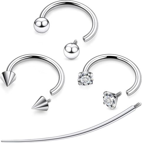 F136 Titanium 20/18/16/14g 8/10/12mm Horseshoe Nose Lip Septum Piercings Rings Cartilage Helix Tragus Daith Earrings Jewelry for Women Men in Saudi Arabia