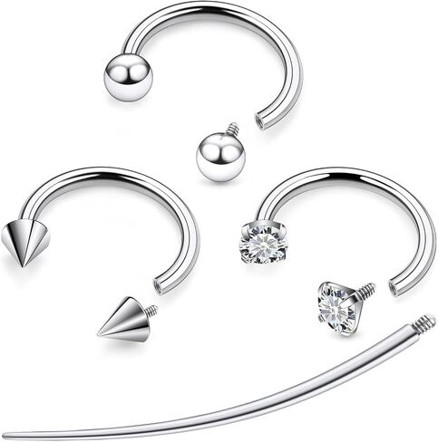 F136 Titanium 20/18/16/14g 8/10/12mm Horseshoe Nose Lip Septum Piercings Rings Cartilage Helix Tragus Daith Earrings Jewelry for Women Men in Saudi Arabia