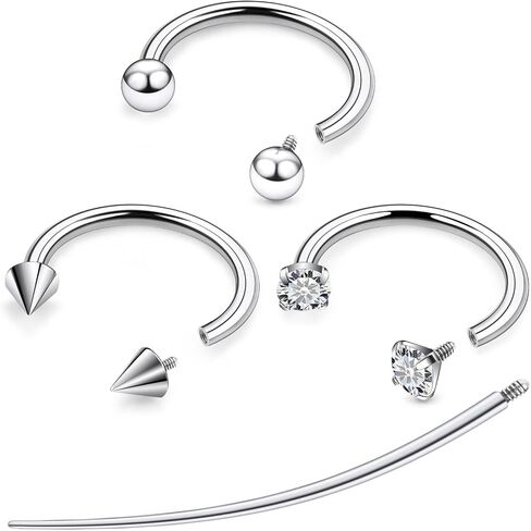F136 Titanium 20/18/16/14g 8/10/12mm Horseshoe Nose Lip Septum Piercings Rings Cartilage Helix Tragus Daith Earrings Jewelry for Women Men in Saudi Arabia