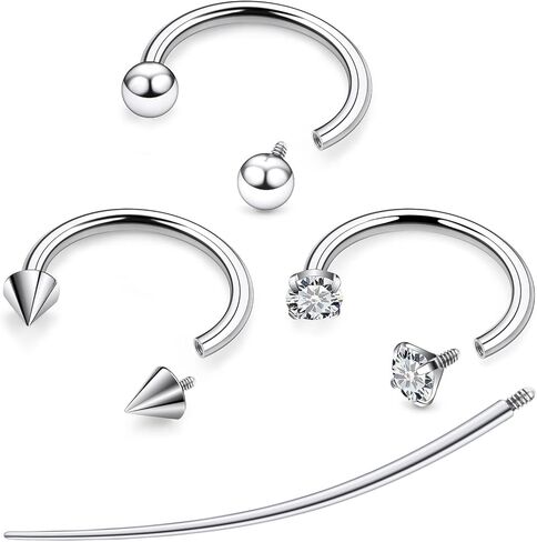 F136 Titanium 20/18/16/14g 8/10/12mm Horseshoe Nose Lip Septum Piercings Rings Cartilage Helix Tragus Daith Earrings Jewelry for Women Men in Saudi Arabia