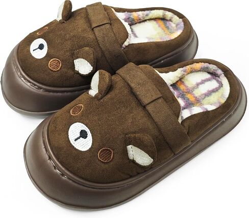 Bear Slippers for Women Plush Slippers Winter Cute Fuzzy House Slides Warm Shoes Sandals Indoor Outdoor in Saudi Arabia