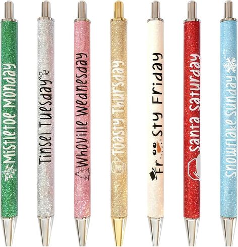 7pcs أقلامًا مضحكة للبالغين ، وأقلام للبالغين الذين يصفون عقلية ، وأقلام المكاتب بأقوال لكل يوم من أيام الأسبوع ، و Glitter Pen ، هدية للزملاء ، ملون متعدد in Saudi Arabia
