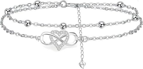 Women's 925 Sterling Silver Double-layer Infinity Love Bracelet, Simple Exquisite Cubic Zirconia Heart Bracelets, Fashion Jewelry For Women To Wear On Birthday Or Anniversary, Best Gift For Friends in Saudi Arabia
