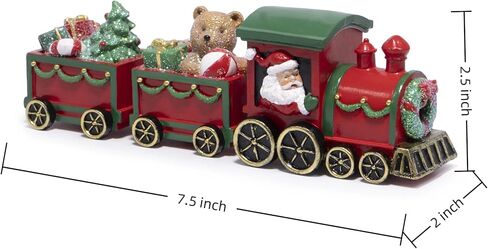 Hodao Christmas Train Decorations – Hand-Painted Resin Santa Claus Gift Train with Teddy Bear, Christmas Tree and Presents, Festive Ornament for Home, Tabletop, Shelf, Mantel, Décor in Saudi Arabia