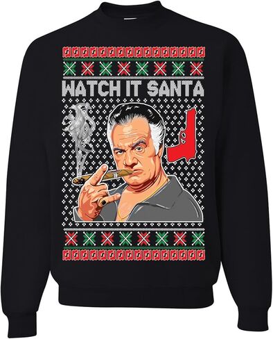 wild custom apparel Watch It Santa Funny Paulie Italian Mafia TV Show Ugly Christmas Sweater Crewneck Sweatshirt in Saudi Arabia