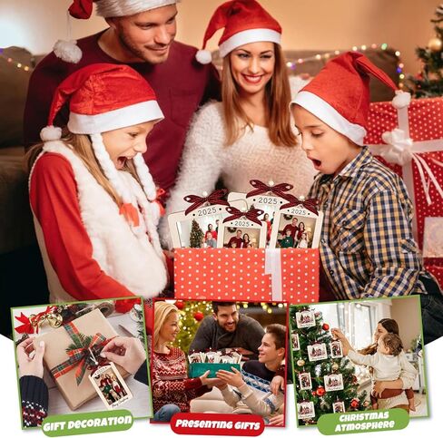 Merry Christmas Picture Frame Ornament 2025,Personalized Frame Christmas Keepsake Tree Decoration,Wooden Photo Frame Decoration,Merry Christmas Ornaments with Picture Insert for Daughter,Son in Saudi Arabia