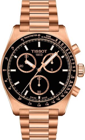 Tissot PR516 Chronograph, Swiss Quartz Watch for Men, Stainless Steel Case and Bracelet with Rose Gold PVD Coating, 41mm, T1494173305100 in Saudi Arabia