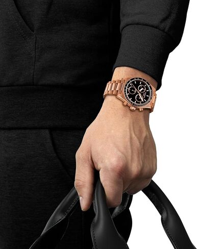 Tissot PR516 Chronograph, Swiss Quartz Watch for Men, Stainless Steel Case and Bracelet with Rose Gold PVD Coating, 41mm, T1494173305100 in Saudi Arabia