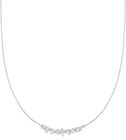Ross-Simons 0.70 ct. t.w. Multi-Shaped CZ Necklace in Sterling Silver. 18 inches in Saudi Arabia