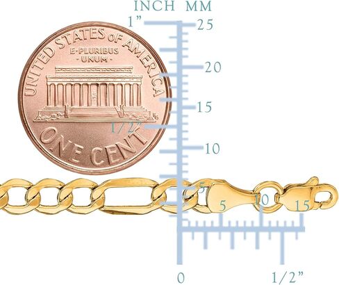 Jewelry Affairs 10k Yellow Gold Hollow Figaro Chain Necklace, 4.6mm in Saudi Arabia