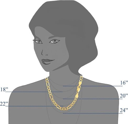 Jewelry Affairs 10k Yellow Gold Hollow Figaro Chain Necklace, 4.6mm in Saudi Arabia