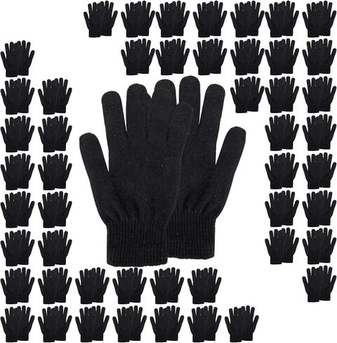 Trail maker 50 Pack Bulk Wholesale Adult One Size Knit Stretch Cold Winter Weather Gloves for Men, Women, Homeless in Saudi Arabia