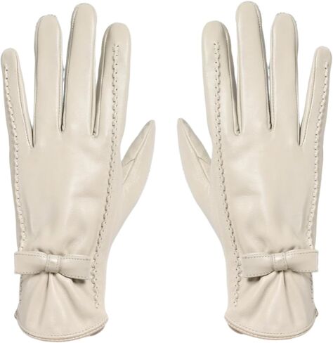 Winter Gloves Women Women'S Winter Fleece-Lined, Warm, Windproof, Touchscreen, Thin Faux Sheepskin Bow in Saudi Arabia