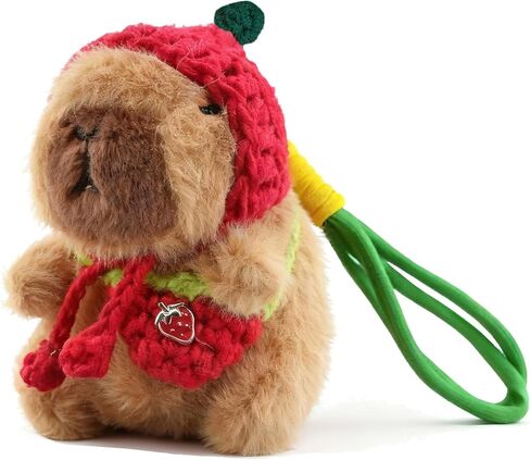 Capybara Plush Keychain Cute Capybara Stuffed Animal Gift Capybara Pendant for Backpack Charm Birthday Gift Stocking Stuffers in Saudi Arabia