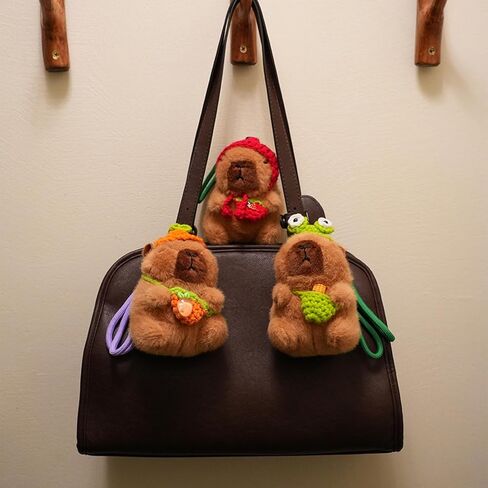 Capybara Plush Keychain Cute Capybara Stuffed Animal Gift Capybara Pendant for Backpack Charm Birthday Gift Stocking Stuffers in Saudi Arabia