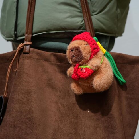 Capybara Plush Keychain Cute Capybara Stuffed Animal Gift Capybara Pendant for Backpack Charm Birthday Gift Stocking Stuffers in Saudi Arabia