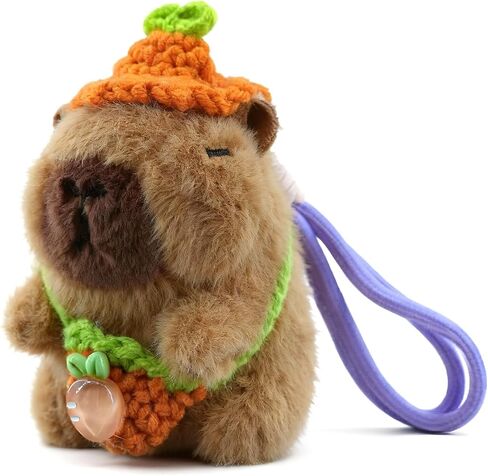 Capybara Plush Keychain Cute Capybara Stuffed Animal Gift Capybara Pendant for Backpack Charm Birthday Gift Stocking Stuffers in Saudi Arabia