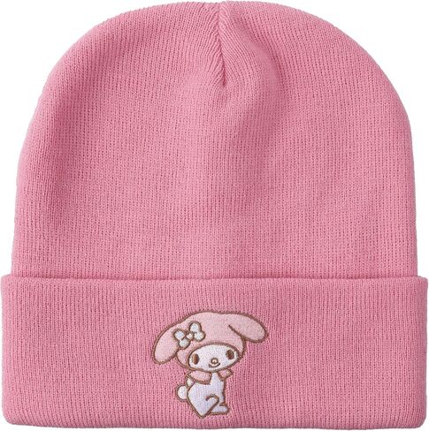 My Melody Embroidered Character Art Pink Cuff Beanie in Saudi Arabia