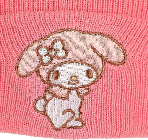 My Melody Embroidered Character Art Pink Cuff Beanie in Saudi Arabia