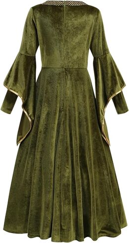 yolsun Medieval Renaissance Costume for Girls, Royalty Victorian Princess Velvet Dress Kids Halloween Party Costume in Saudi Arabia