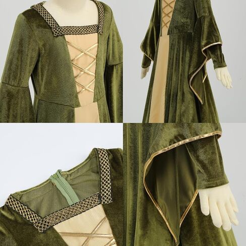 yolsun Medieval Renaissance Costume for Girls, Royalty Victorian Princess Velvet Dress Kids Halloween Party Costume in Saudi Arabia