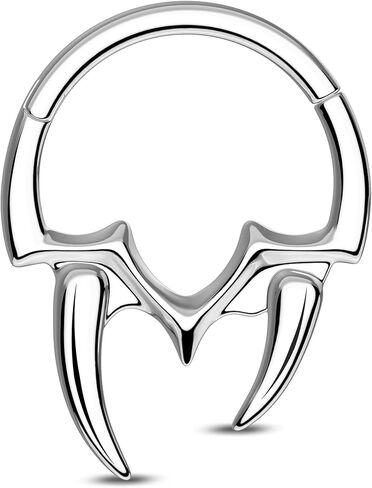 CM Crareesi Mania Spike Septum Rings, Tusk Septum Piercing Jewelry 16G, 316L Stainless Steel Septum Nose Jewelry for Women Men, Daith Helix Cartilage Earring Hoop in Saudi Arabia