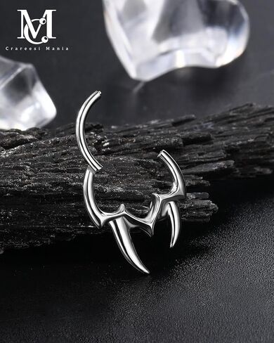 CM Crareesi Mania Spike Septum Rings, Tusk Septum Piercing Jewelry 16G, 316L Stainless Steel Septum Nose Jewelry for Women Men, Daith Helix Cartilage Earring Hoop in Saudi Arabia