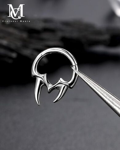 CM Crareesi Mania Spike Septum Rings, Tusk Septum Piercing Jewelry 16G, 316L Stainless Steel Septum Nose Jewelry for Women Men, Daith Helix Cartilage Earring Hoop in Saudi Arabia