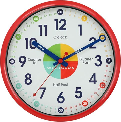 Westclox Analog 12" Quartz Accurate Time Teacher Wall Clock with Quiet Sweep Movement - Educational Timekeeping in Saudi Arabia