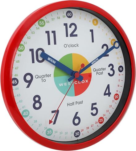 Westclox Analog 12" Quartz Accurate Time Teacher Wall Clock with Quiet Sweep Movement - Educational Timekeeping in Saudi Arabia