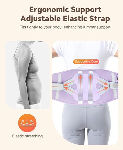 Cordless Heating Pad for Back Pain Relief,10000mAh Lower Back Massager with 5 Heat 3 Vibration,Portable Heating Pad for Cramps with Detachable Heating, Birthday Gifts for Women Men Mom Dad,Purple in Saudi Arabia